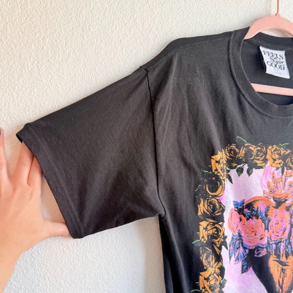 Feels So Good Graphic Print Sacred Heart Milagro Tee Shirt in Black size M - Picture 6 of 10